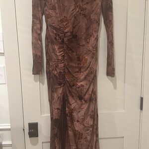 Lulu's Brown Floral Maxi Dress